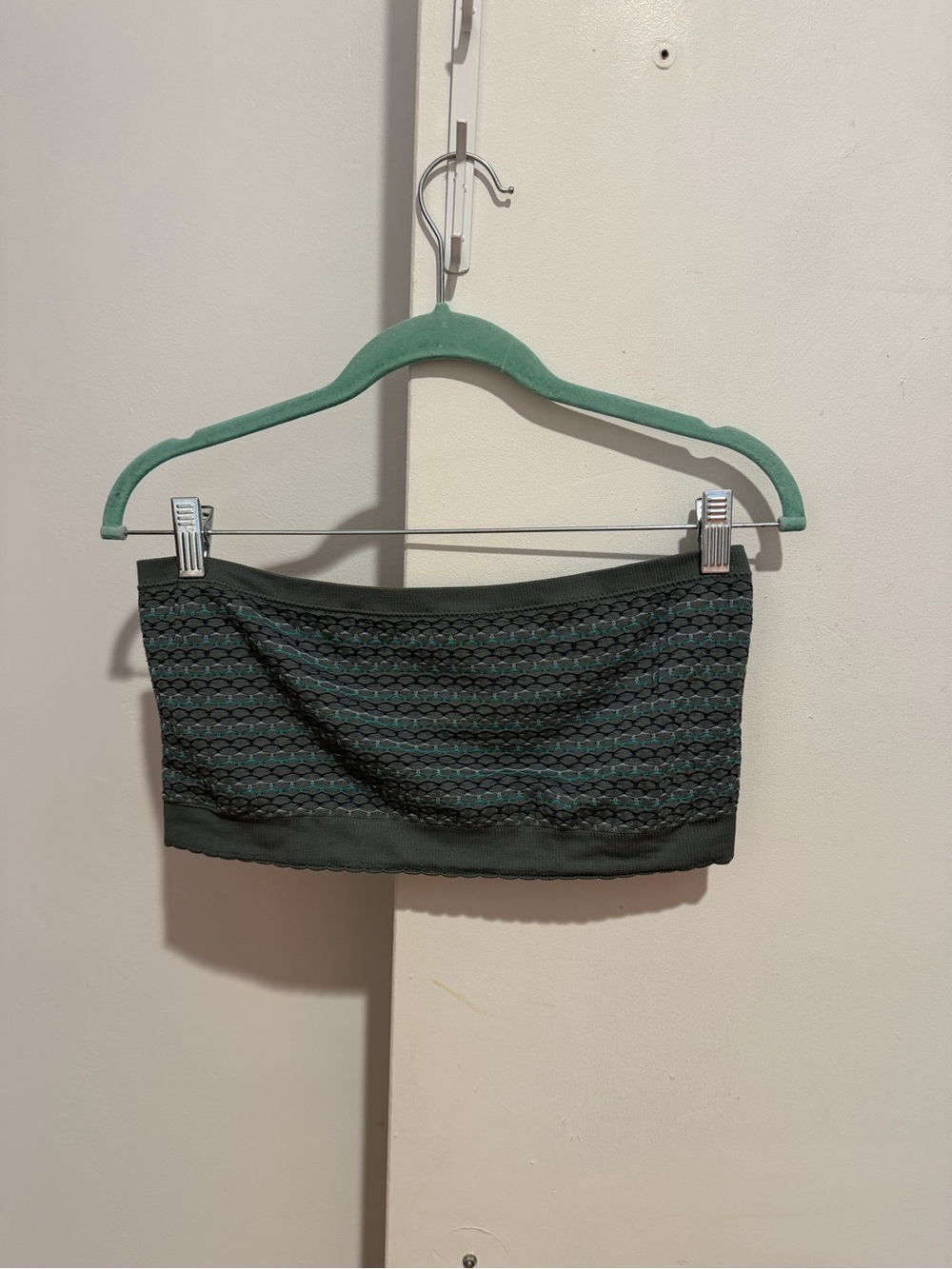 aerie Dark Green Seamless Crochet Bandeau Bralette
